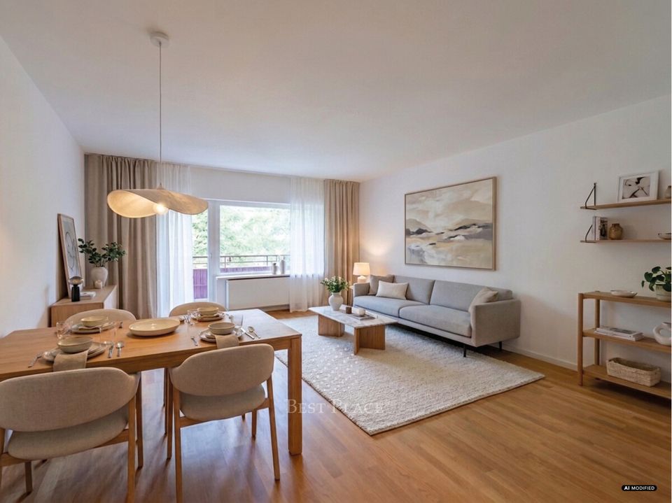 Sonne tanken und ins Grüne schauen – lichtdurchflutete 3-Zimmer-Wohnung mit großem Südbalkon