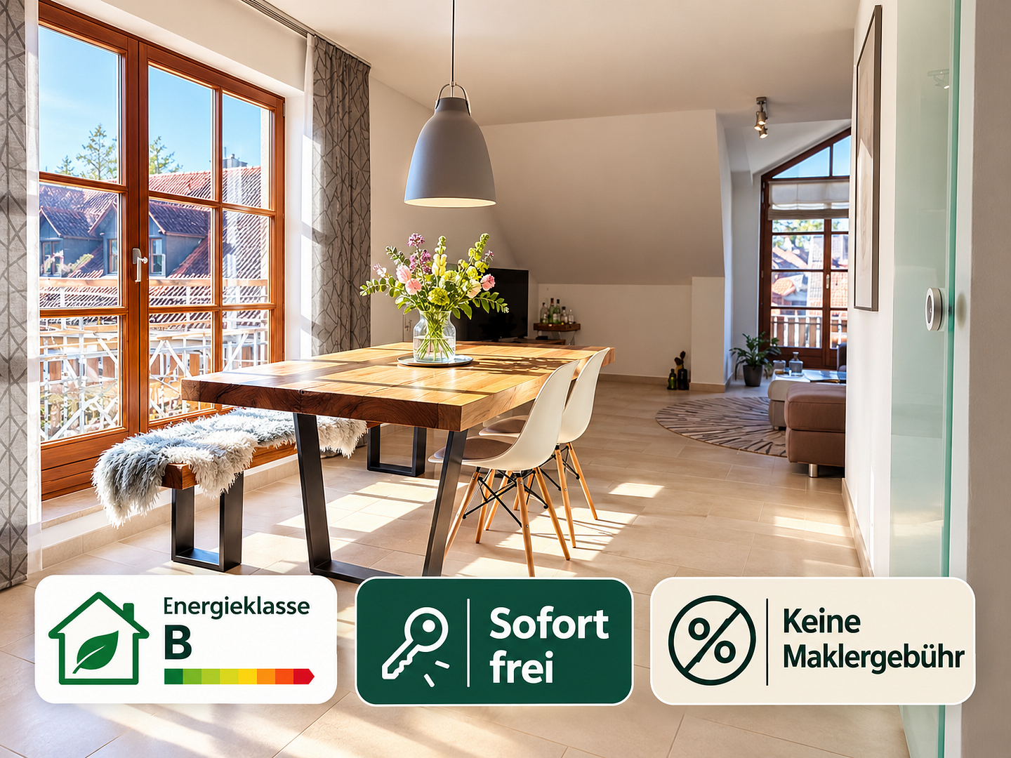 Exklusive Dachgeschosswohnung – 2 Balkone - 2 Bäder