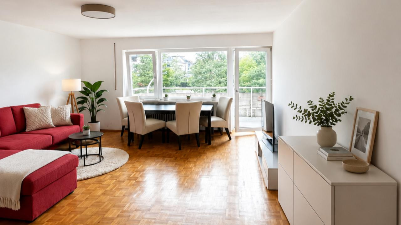 Helle 1-Zi.-Wohnung in München-Sendling, 1. OG, Westbalkon, vermietet, von privat