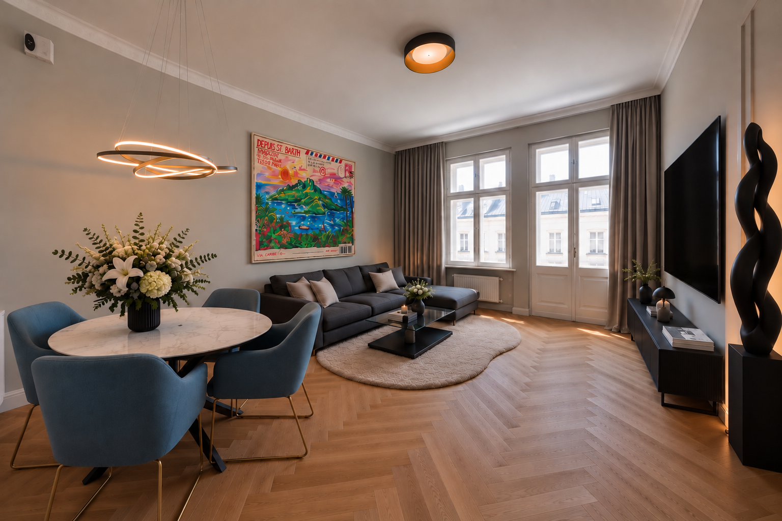 Frisch saniert. Bezugs- und provisionsfrei. Luxus im Altbau mitten in der Stadt.