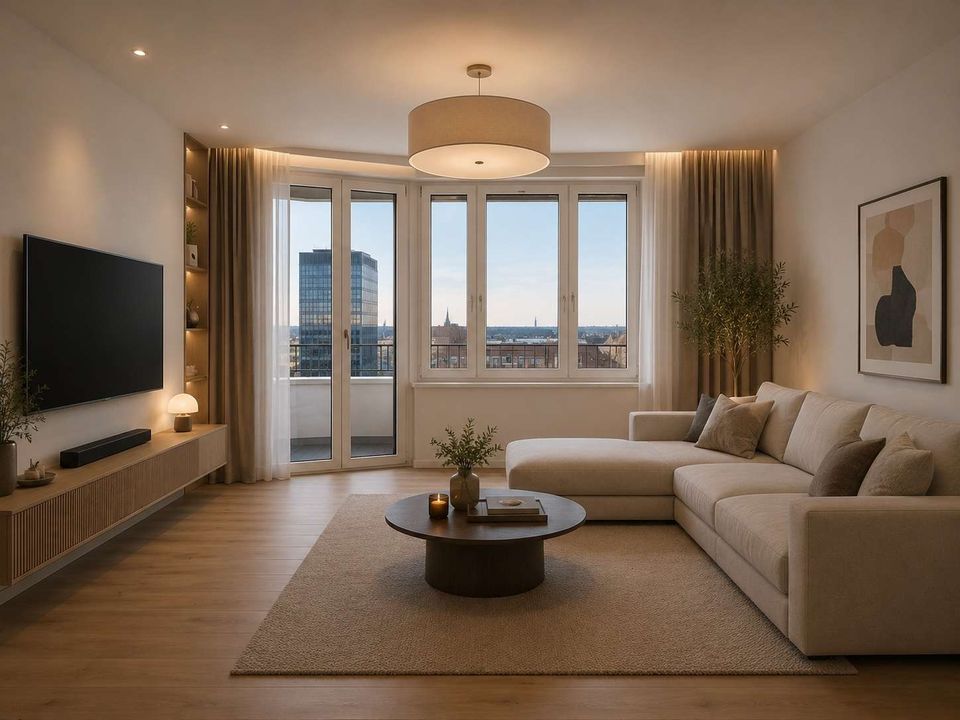 Top-Lage im BROOKS ON EAST-Tower, 2 Zimmer, provisionsfrei – direkt an der UBER Arena