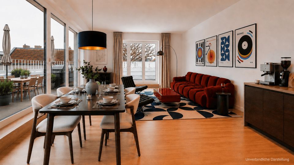 Eigentumswohnung mit 2-Zimmern im Dachgeschoss und einer 36 m² Dachterrasse in Berlin-Neukölln
