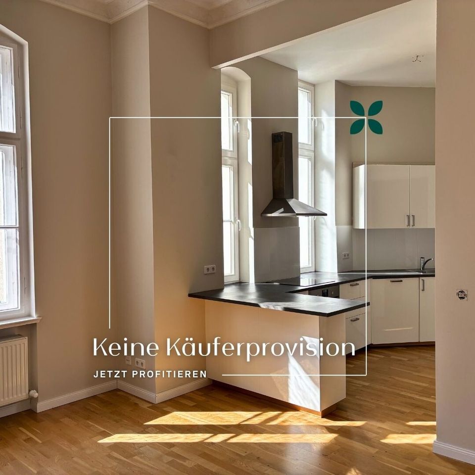 4-Zimmer Altbauwohnung mit offener Küche, Dielenboden und Stuck - Keine Käuferprovision