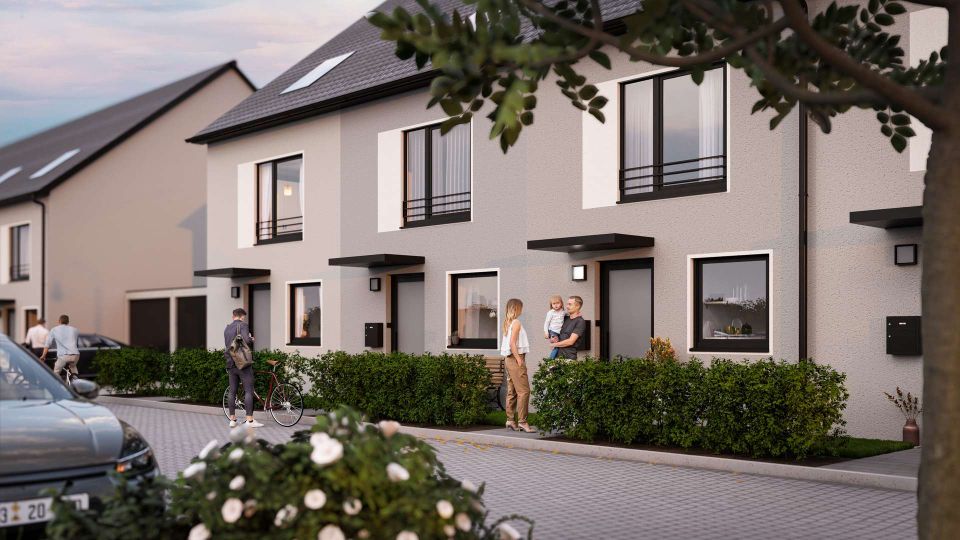 Familienfreundlich wohnen nahe Leipzig: Reihenhaus 145m² Familienglück in Großpösna „Am Pösna Park“