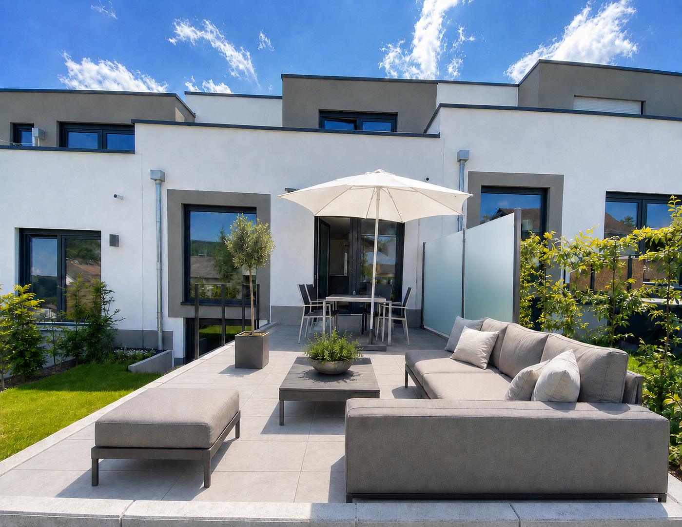 Exklusives Gartenhofhaus mit Garten, 2 Tiefgaragenstellplätzen und moderner Energietechnik
