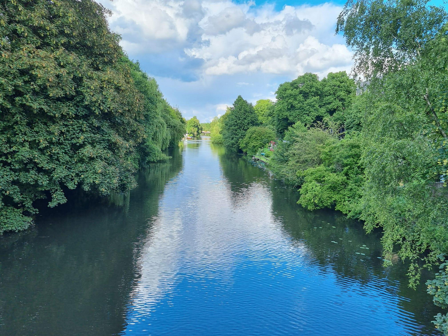 Das Wasser plätschert „vor der Tür“ - Enten und Schwäne schwimmen im Wasser!