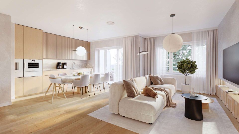Erstbezug im Neubau: 3-Zimmer-Eigentumswohnung mit großer Eck-Terrasse in Weißensee