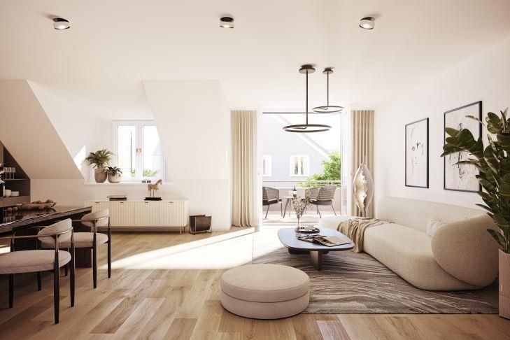 Neubau einer schicken 2-Zimmer Dachgeschosswohnung mit chilliger großer Westterrasse