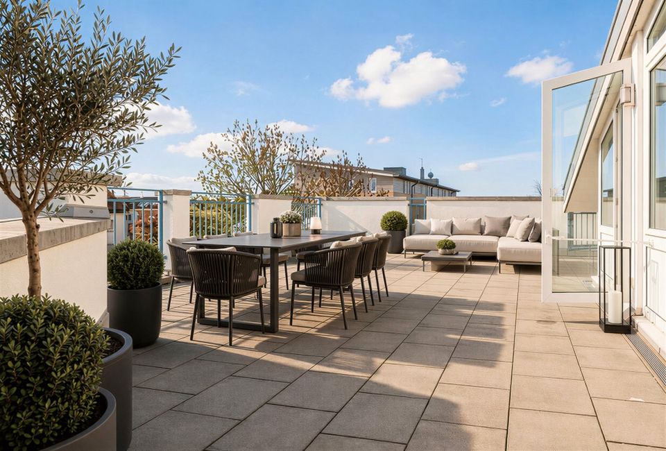 2-Zi-Penthouse (59m² innen) mit riesiger 47m² Dachterrasse