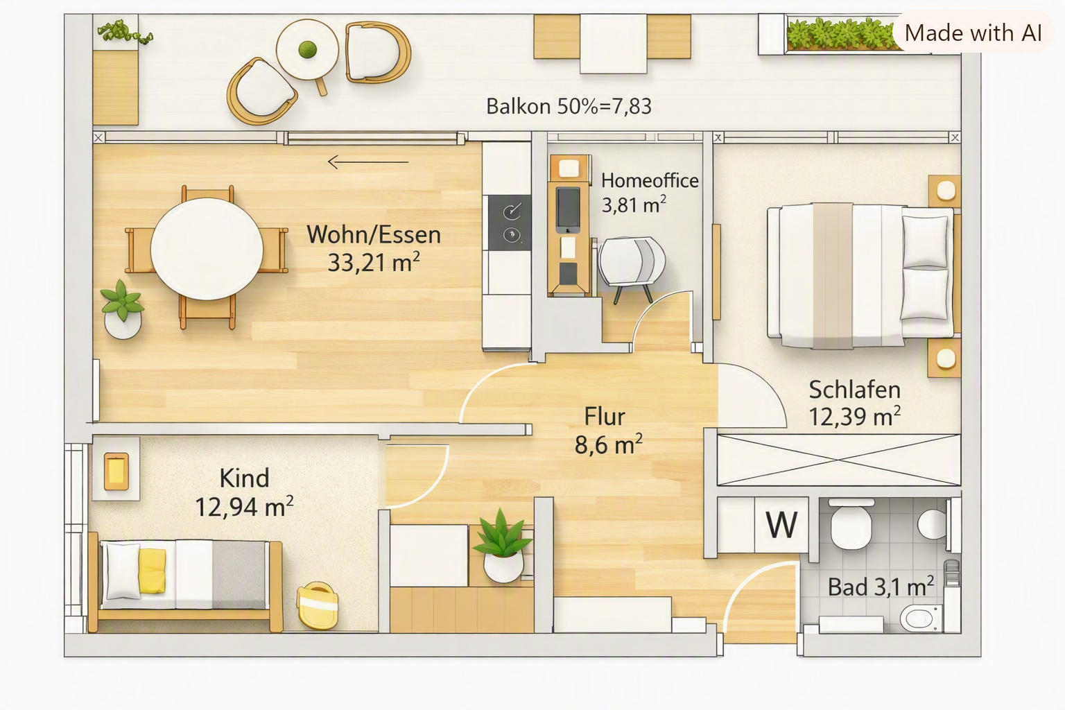 Vollsaniertes Design-Apartment mit Parkzugang am Olympiapark, Klimaanlage, Barrierearm