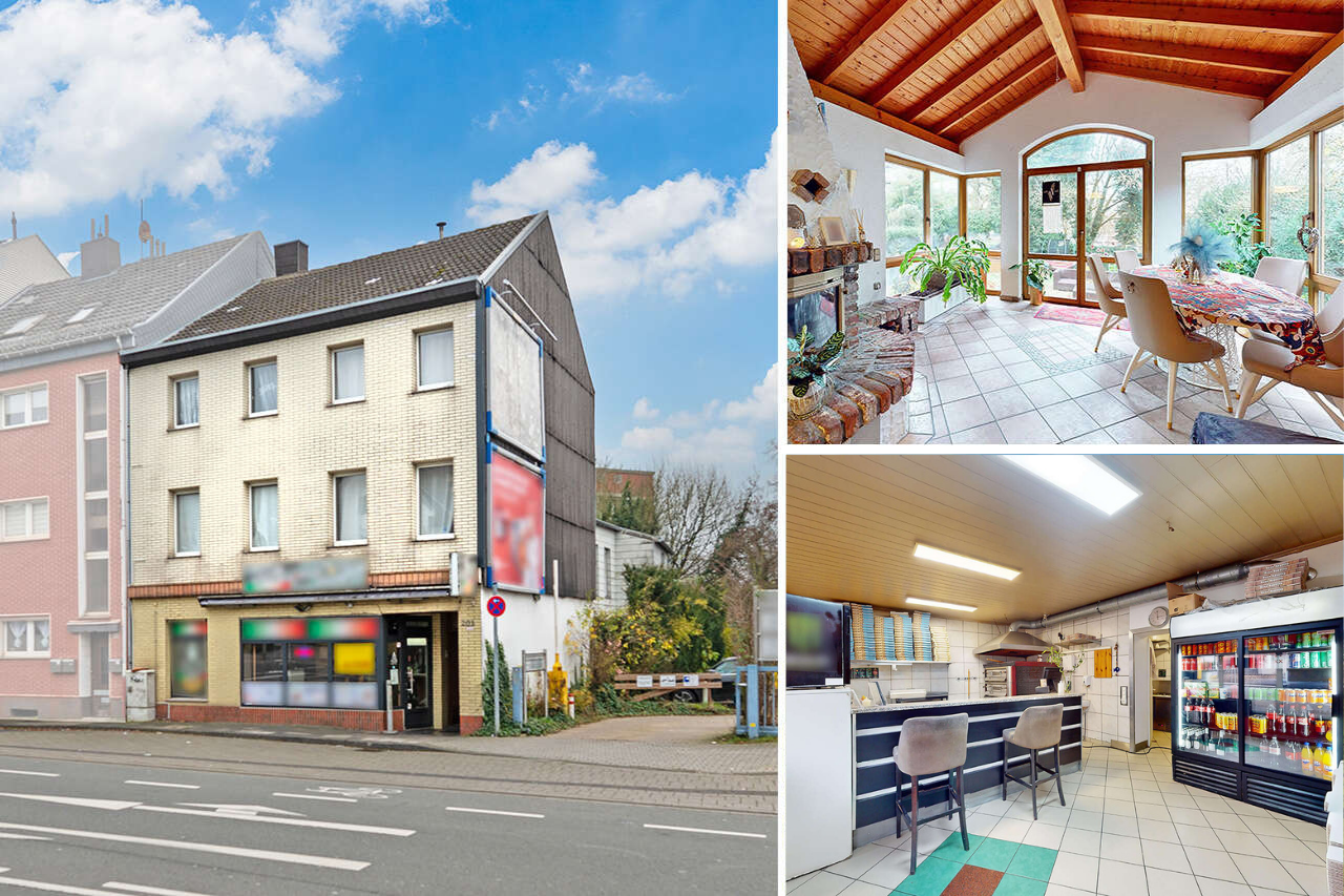 Mehrfamilienhaus mit Pizzeria, 3 Wohnungen & großem Grundstück