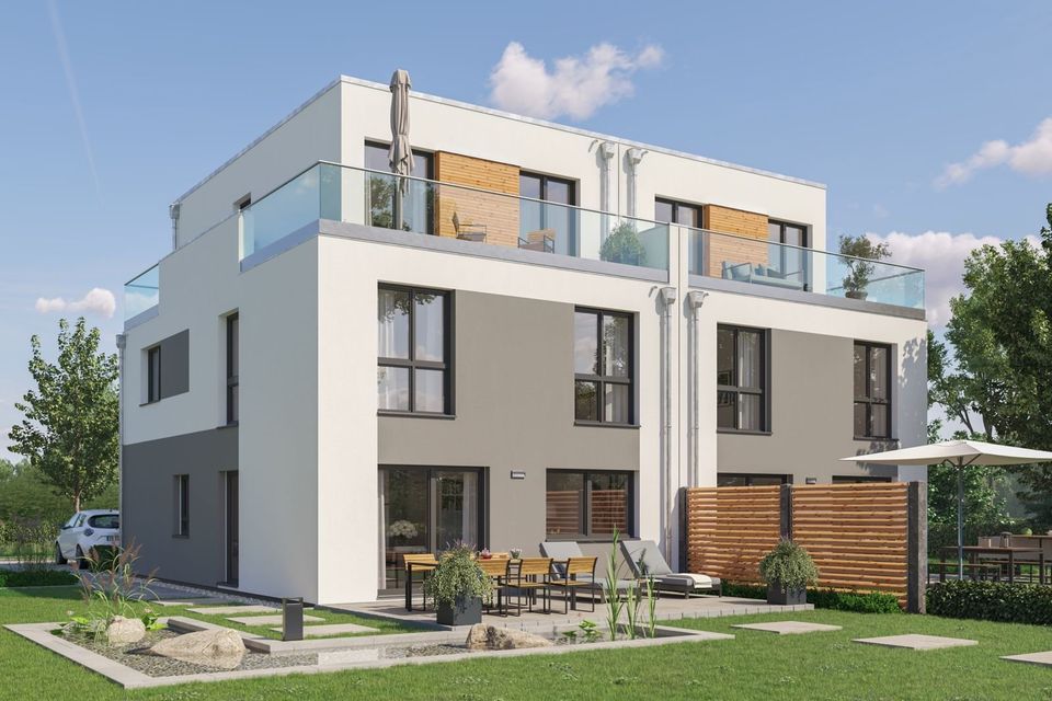 Modernes Doppelhaus in Vaterstetten nach individuellen Kundenwünschen