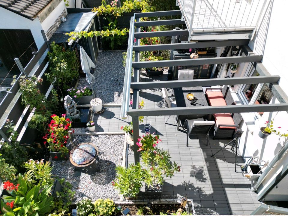 Wunderschöne ruhige Gartenwohnung Nähe S-Bahn mit Küche und Sauna