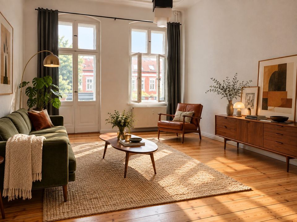 Freier Altbau mit Loft-Charakter, Dielen, Balkon, grüner Hofblick