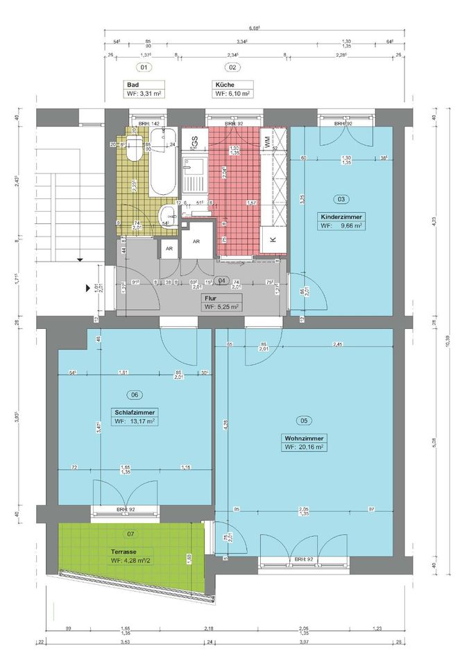 TOP 2,5-Zimmer-Wohnung/Balkon (grün, gute Lage, provisionsfrei)